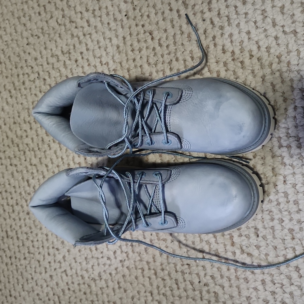 Baby blue Timberland boots